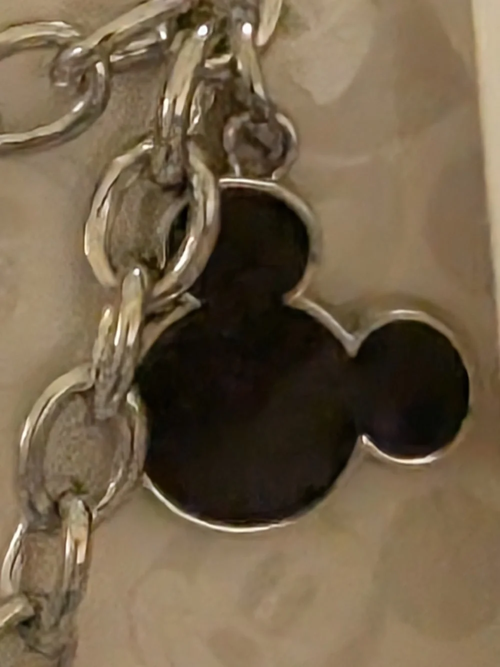 Disney Mickey & Minnie Mouse Charm Bracelet Silver Tone Heart NIB